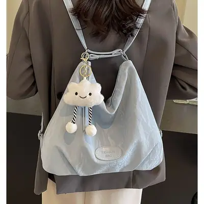 Silver Cloud Print Travel Backpack for Women Large Capacity