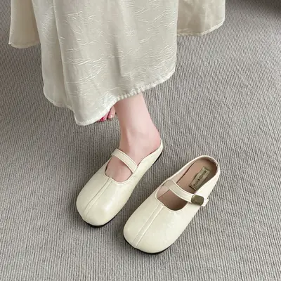 French Style Mary Jane Sandals for Women Brown White Black