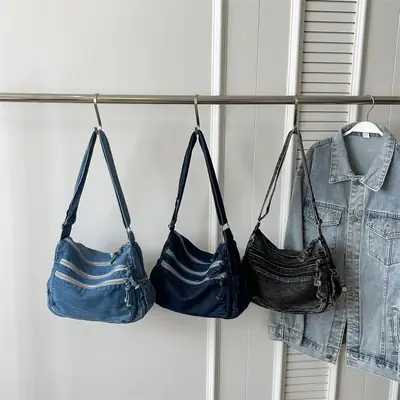 New Korean Style Multi-Pocket Crossbody Bag with Large Capacity