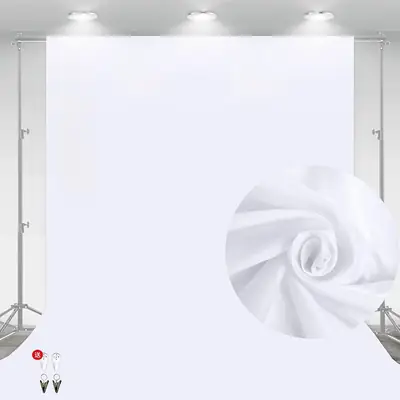 White Pure Color Photo Background Cloth Non-Reflective Photography Hanging Cloth Internet Celebrity Live Shooting Props White Cloth
