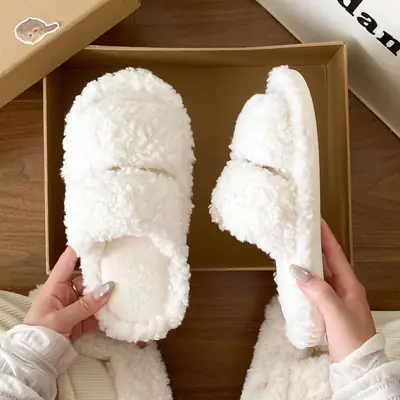 Women's Furry Slippers Retro Cartoon 2025 Winter