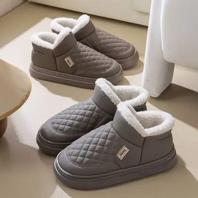 Winter Warm Cotton Slippers for Women with Shit-Stepping Comfort