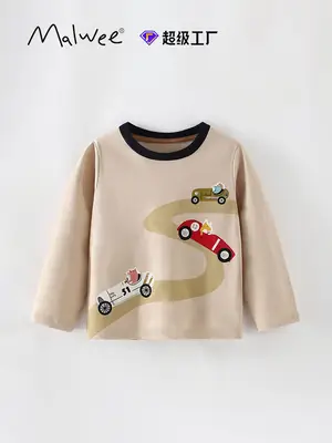 Malwee Boys T-Shirt Car Print Round Neck Long Sleeve