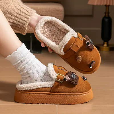 Women Furry Winter Socks Warm Non-Slip Slippers