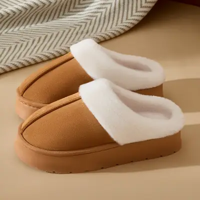 Winter Cotton Slippers Women Non-Slip Soft