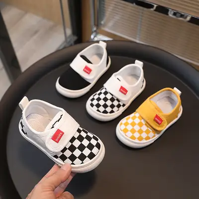 Children's Super Popular Canvas Shoes for Boys and Girls, Kindergarten Indoor Flats, Cloth Shoes, Baby Shoes, 2025 Spring & Fall Soft Soles