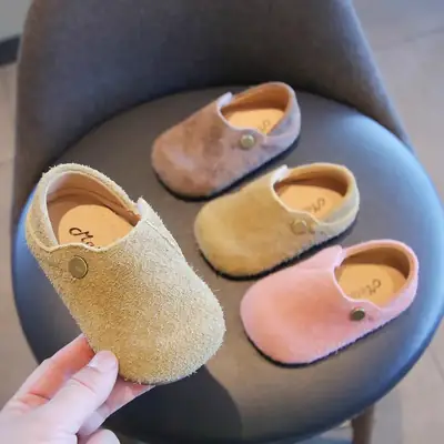 Baby Birkenstock Shoes Spring and Autum Leather Shoes Girls Baby Soft Sole Toddler Shoes Boys Beanie Shoes 1 to 3 Years Old Children's Shoes