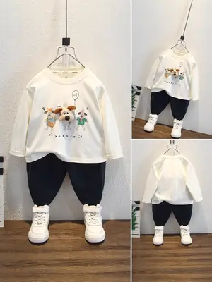 9529 Boys T-Shirt White Long Sleeve Spring 2026