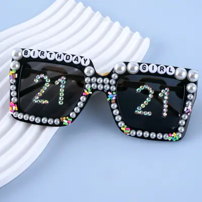 Sexy Rhinestone Sunglasses for Girls Boys Birthday Party Wear
