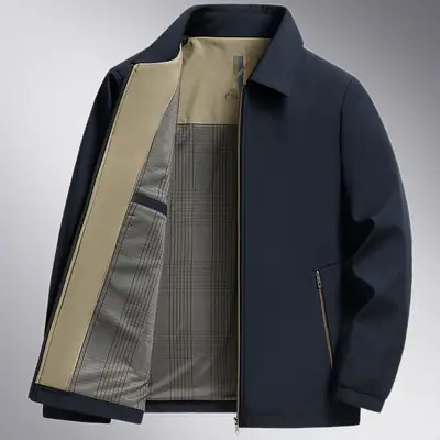 Middle-Aged Men's Outwears, Lapel Jackets, Spring and Autum Middle-Aged and Elderly Tops, Thin Daddy Clothes, Grandpa Jackets