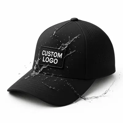 Men Black Mesh Logo Cap with Rhinestone Band