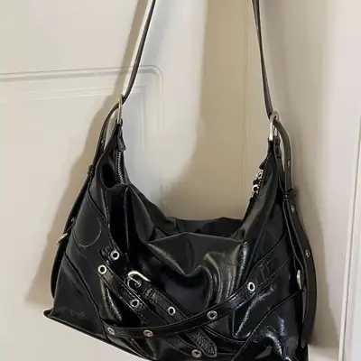 2026 Motorcycle Bag Oil Wax Punk Style Single Shoulder Tote