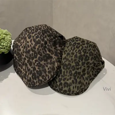 Leopard Print Forward Cap for Women