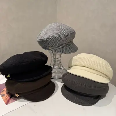 Women Korean Style Newsboy Cap Autumn Winter Large Head Circumference