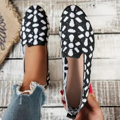 Leopard Print Low Heel Flats for Women
