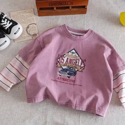 Kids Pink Los Angeles Graphic T-Shirt 2025 Spring Fall