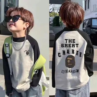 Boys Thermal Top Long Sleeve Color Block Winter Top