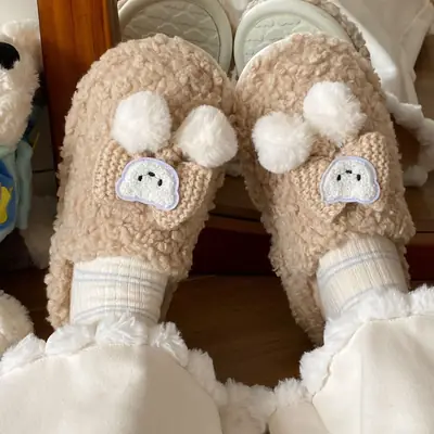 Rice Ball Soft Cotton Slippers for Women