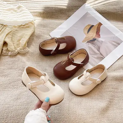 Spring and Autum Baby Girl Shoes 0-1-3 Years Old Princess Flats Baby Small Leather Shoes Non-Slip Soft Sole Toddler Shoes