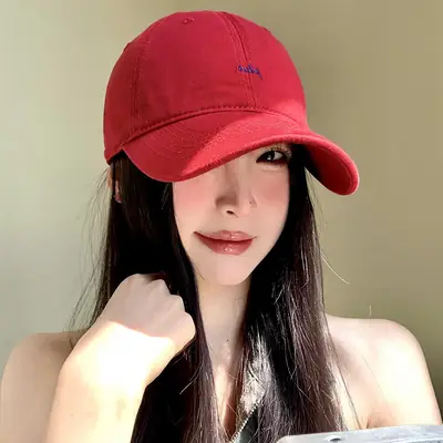 Women Navy Blue Embroidered Baseball Cap 2025