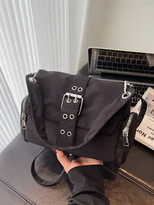 Black Cross-Border Canvas Shoulder Bag 2026