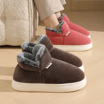2025 New Elderly Cotton Shoes for Men, Autumn Winter Warm Fleece Slippers