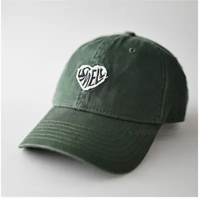 Navy Blue Duckbill Cap with Heart Embroidery Unisex
