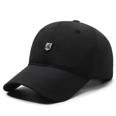 Men's Black Baseball Cap with Logo