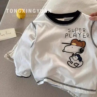 Japanese Cartoon Boys T-Shirt White Super Player Design