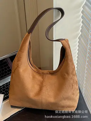 Large Capacity Suede Shoulder Bag for Women Autumn Winter 2025
