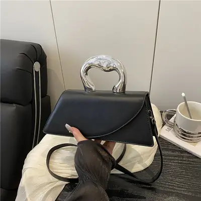 Black Korean Style Shoulder Crossbody Handbag for Women