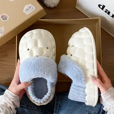 Cotton Heart Slippers for Women Winter Home