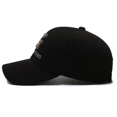 Black Embroidered Baseball Cap for Women
