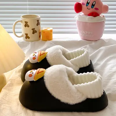 Women's Faux Fur Winter Slippers Pink Cute Design