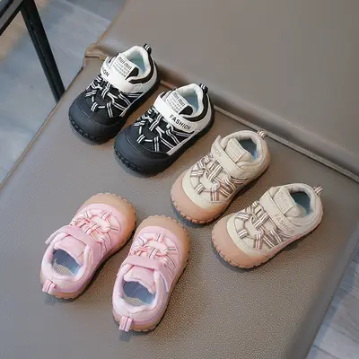 Fashion Toddler Shoes Autumn New Model for Boys and Girls, Stable Baby Shoes, Soft Sole Closed-Toe Anti-Kick Anti-Slip Functional Shoes