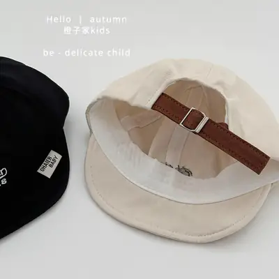 Baby Embroidered Autumn Hat for Girls Black