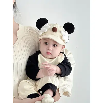 Cute Cartoon Baby Hat Windproof Peaked Cap for Boys Girls Small