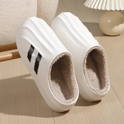 Women Winter Waterproof Cotton Slippers White
