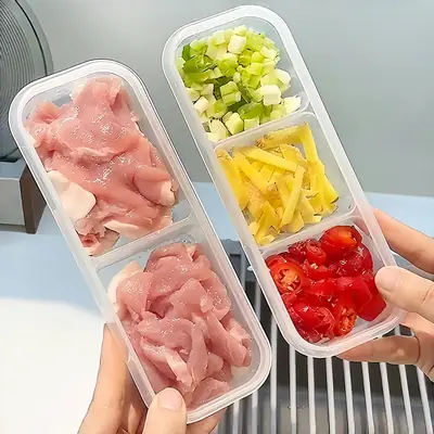 Refrigerator Crisper Food-Grade Plastic Sealed Storage Box Household Kitchen Utensils Fruit Meat and Vegetable Storage Box