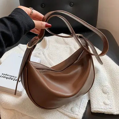 Brown Leather Shoulder Crossbody Bag for Women