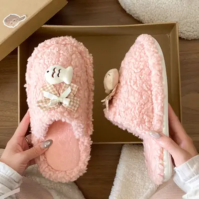 Women's Fleece Lined Cotton Slippers Winter Warm