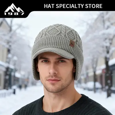 Men's Winter Warm Ear Protection Knitted Hat