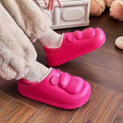 Women's Cotton Slip-On Shoes with Cute M Design