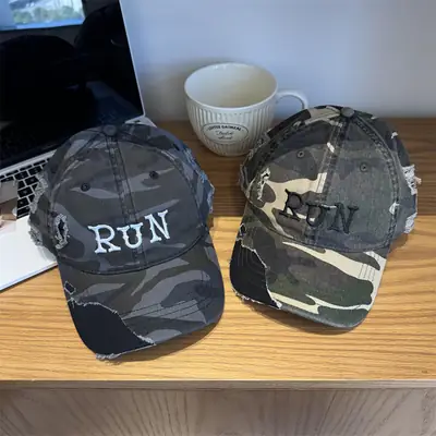 American Retro Camouflage Cap for Women Wide Brim