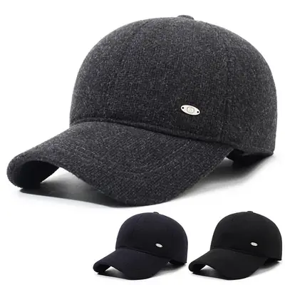 Men's Grey Fleece Lined Ear Protection Hat
