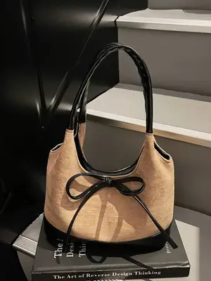 Large Capacity Women's Tote Bag with Bow