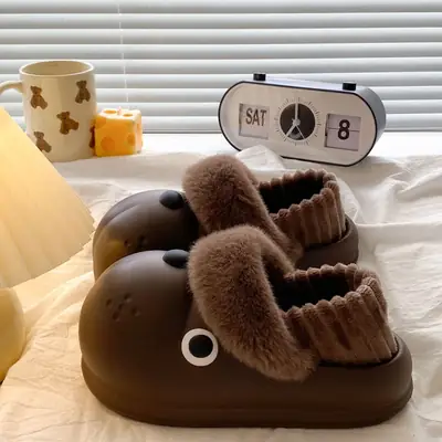 Winter Warm Cotton Slippers for Women & Puppies