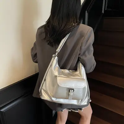 Women's Silver Retro Shoulder Bag 2025 New