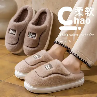 2025 Cotton Slippers Women Autumn Winter Warm Thick Non-Slip