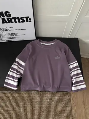 Kids Long Sleeve T-Shirt Black Striped Sleeve Korean Style